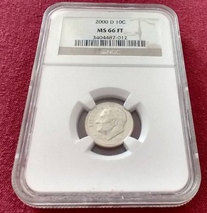 lot 50 image: 2000-D Dime - NGC MS66