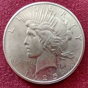 lot 51 image: 1925 Peace Dollar