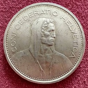 lot 70 image: 1966 Switzerland Silver 5 Franc Coin