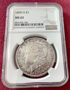 lot 108 image: 1899-O Morgan Dollar - NGC MS62