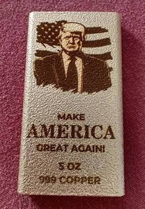 lot 112 image: Donald Trump 5 oz Copper Bar
