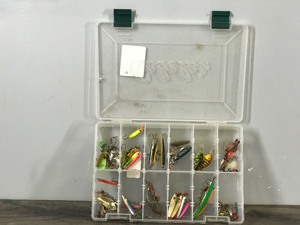 lot 212 image: Plastic Tackle Box Full of Fishing Lures - Looks like Most of the Lures are for Ice Fishing