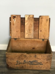 lot 222 image: Vintage Wooden Box with Hatched Door - Digiorgio Fruit Corporation