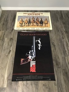 lot 240 image: 2 - Movie Poster  The Magnificent Seven They Fought Like Seven Hundred - Clint Eastwood (Dirty Harry in the Dead Pool