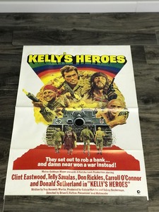 lot 249 image: Movie Poster - Kellys Heroes starring Clint Eastwood and More - They set out to rob a bankand damn near won a war instead
