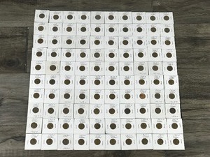 lot 269 image: Lot of 100 Wheat Pennies in Protective Sleeves - See description for years