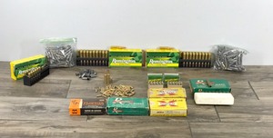 lot 343 image: Full Boxes of Ammo - Empty Boxes and Shell Casings - see description for more info