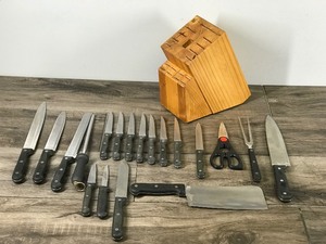 lot 352 image: Butcher Block Knife Set and More