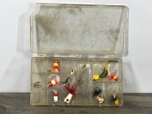 lot 375 image: Plastic Tackle with Fly Fishing Poppers