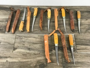 lot 432 image: 7 - J. Marttiini Fishing Fillet Knives and 8 Sheaths - Finland