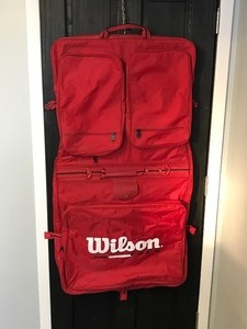 lot 439 image: Wilson tour large red garment nylon travel bag