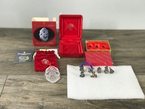 lot 195 image: Waterford Crystal Christmas Ornament & Reed & Barton Miniature Metal Christmas Ornaments