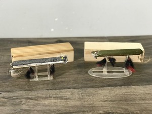 lot 170 image: 2 - Large Homemade Top Water Fishing Lures with Wooden Boxes