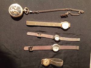 lot 104 image: 4 wrist watches and a pocket watch