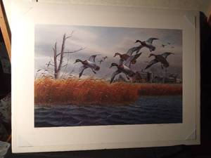 lot 132 image: Signed & numbered MN Ducks Unlimited Sponsored Last Day print by Jerry Raedeke 6063800