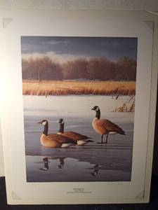 lot 134 image: 1988 Signed &amp Numbered 1989 MN Ducks Unlimited Sponsor Evening Trio print by Daniel Smith 17184000