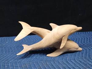 lot 108 image: Wood Dolphin sculpture