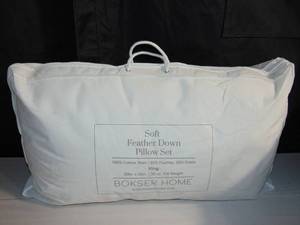lot 36 image: King 2 Pack Soft White Duck Feather & Down Bed Pillow BOKSER HOME