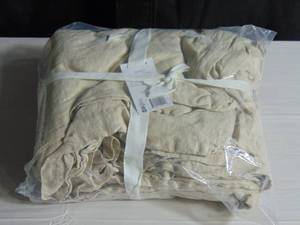 lot 49 image: KingCal King 100% French Linen Duvet Cover BOKSER HOME Putty Heather