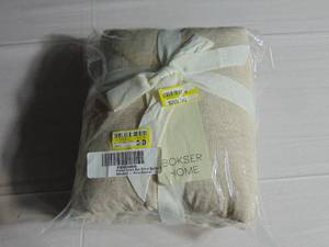 lot 61 image: 2 Pack  Linen Box Stitch Quilted Shams  BOKSER HOME Putty Heather