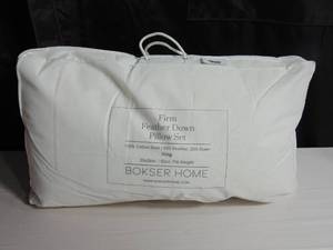 lot 69 image: Queen Standard 2 Pack Firm White Duck Feather & Down Bed Pillow  BOKSER HOME
