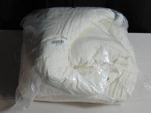 lot 73 image: Full-Queen French Linen Box Stitch Quilt  BOKSER HOME