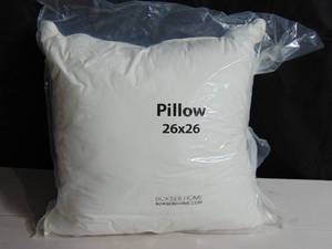 lot 74 image: 26 x 26 Euro Down Alternative White Bed Pillow Insert  BOKSER HOME