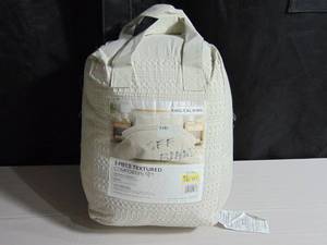 lot 78 image: King Waffle Textured 3 Piece All Season Down-Alternative King Comforter Set in Dune