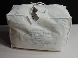 lot 110 image: Lightweight Feather & Down Duvet Comforter Insert FullQueen  BOKSER Home - STAINED