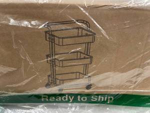 lot 17 image: Mzzelry BOC62GPP7W 3-Tier Metal Rolling Cart - Purple with Wheels