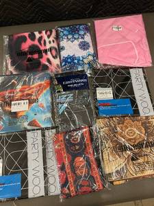 lot 52 image: Tablecloths Bundle - Disney Pixar Lightyear 132x178 cm  Ambesonne Pizza Apron Pack  PartyWoo 9218 - 9 Prints Lot