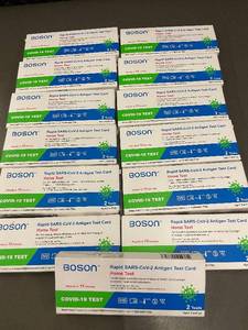 lot 54 image: Boson COVID-19 Rapid SARS-CoV-2 Antigen Test Card - Home Test - 2 Tests per Box
