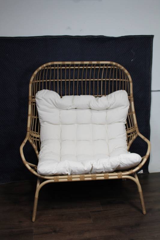 lot 126 image: Vintage Rattan Egg Chair with Cushion