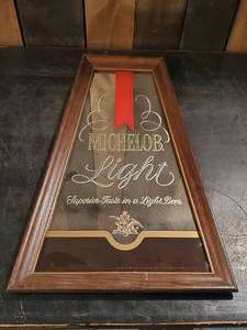lot 2 image: 1970s Michelob Light Beer Mirror Beecho Mfg.