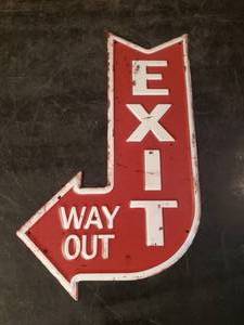 lot 22 image: Metal Embossed Exit Way Out Sign