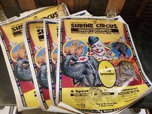 lot 26 image: 6 Colorful Shrine Circus Posters  18x24