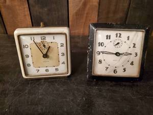 lot 76 image: 2 Westclox Antique Side Table Alarm Clocks  Need Repair