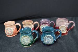 lot 146 image: Medallion Mugs - Set of 6 Ceramic Mugs with Crest Emblems
