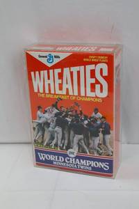lot 157 image: Wheaties World Champions Minnesota Twins 1987 Box