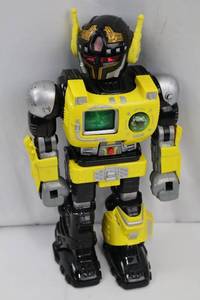 lot 165 image: Robot Action Figure - Yellow & Black Mech with Green Chest Screen, 17 in Tall