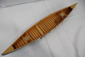 lot 184 image: Wooden Canoe Model with Oars 24