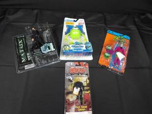 lot 12 image: Matrix Neo, Mike Wazowski, Glenn Rhee Riot Gear (The Walking Dead), Spawn, Batman Action Figures