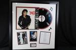 Michael Jackson BAD Framed Album Collage with Vinyl LP Display Size 29x30