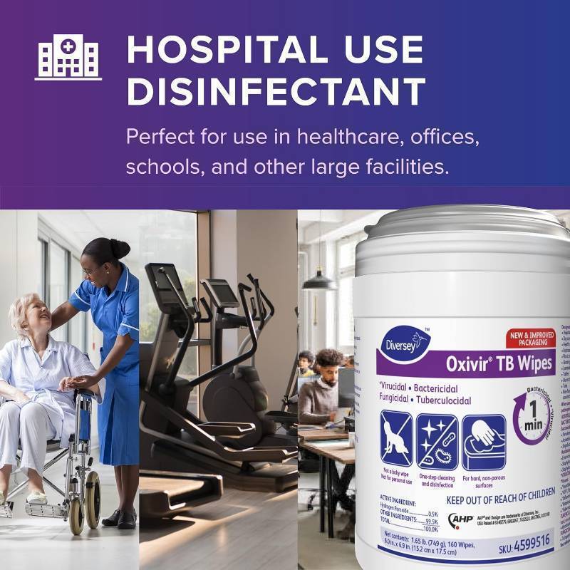 lot 26 image: MSRP $250 1 Case (12 CanistersCase)&nbspDiversey OXIVIR TB One Step Disinfectant Cleaning Wipes, Hospital Grade Accelerated Hydrogen Peroxide -160-Wipes Per 1 Canister Trusted By Millions Of Users In The Cleaning Industry See Youtube