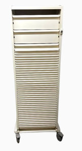 WOW MSRP $5000 Herman Miller Milcare Mobile Multi-Drawer Storage Cabinet - Features Smooth Roll-Up Tambour Accordion Door with Lock - Durable, Clean Design Ideal for Medical, Lab, or Office Use - Excellent Condition! No Key -Can Be Purchased Online!