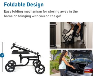 lot 46 image: BodyMed Knee Walker Scooter - Steerable Mobility Aid, Designed for Recovering Lower Leg &amp Foot Injuries - Great Condition No Basket