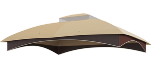 lot 203 image: Outsunny 10 x 12 2-Tier Gazebo Cover, Patio Gazebo Canopy Replacement with Drainage Holes for 84C-210 Series, Beige