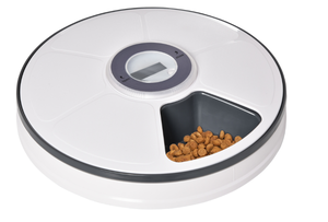 lot 208 image: PawHut Auto 6 Meal Trays for Wet or Dry Cat Food, Dog Meal Dispenser w Timer, 128 ml