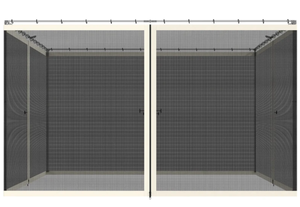 lot 212 image: Outsunny Replacement Mesh Sidewall Netting for 10 x 12 Gazebos and Canopy Tents with Zippers, (Sidewall Only) Cream (Cover & Hooks Only)