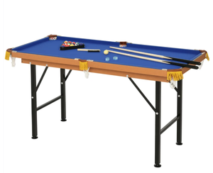 lot 72 image: Soozier 55 Portable Folding Billiards Table Game Pool Table for Whole Family Number Use With Cues, Ball, Rack, Chalk, Blue (Minor Transit Damage)
